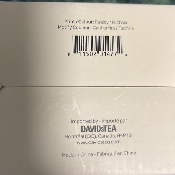 David’s Tea Paisley Fuchsia Bubble Tea cups 8oz - Picture 6 of 6